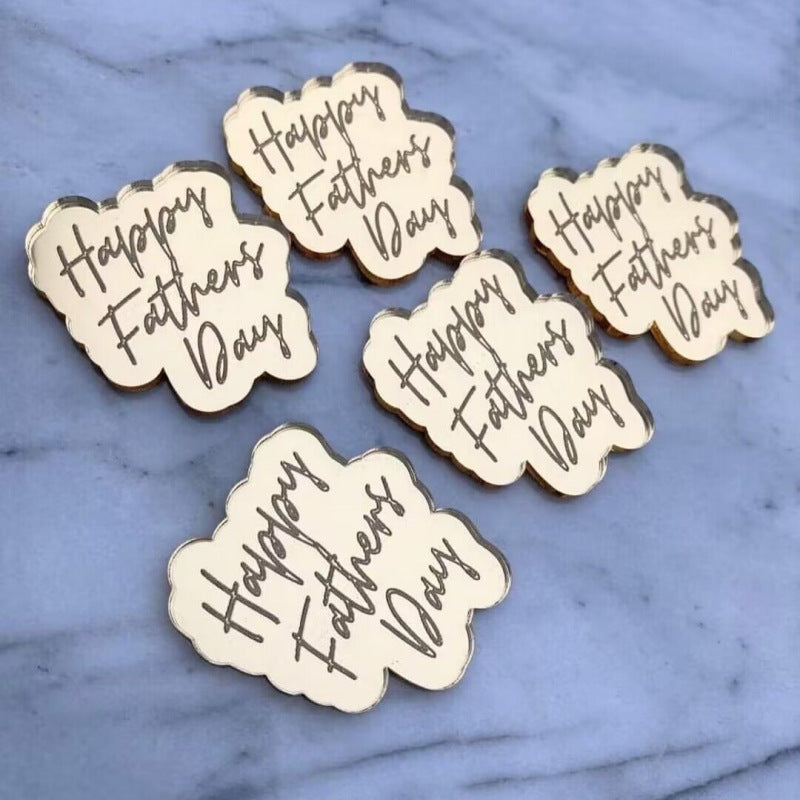 Wholesale 10PCS/PACK Father's Day Happy Acrylic Cake Card Decoration